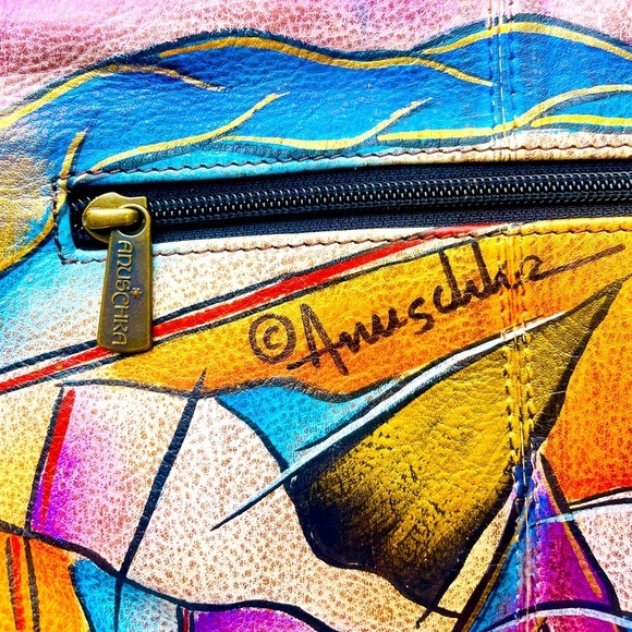 ANUSCHKA Hand Painted Leather Shoulder Bag - Picture 4 of 9